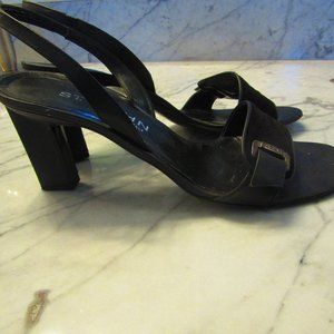 St Johns Black Heel Sandals